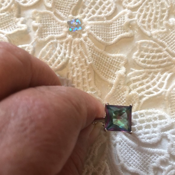 Rose Rainbow Topaz Ring Sz 7 - Picture 4 of 4